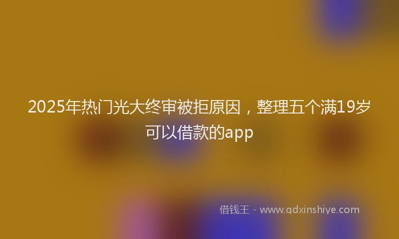 2025年热门光大终审被拒原因，整理五个满19岁可以借款的app