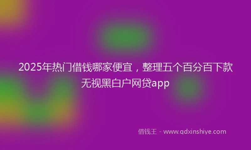 2025年热门借钱哪家便宜，整理五个百分百下款无视黑白户网贷app