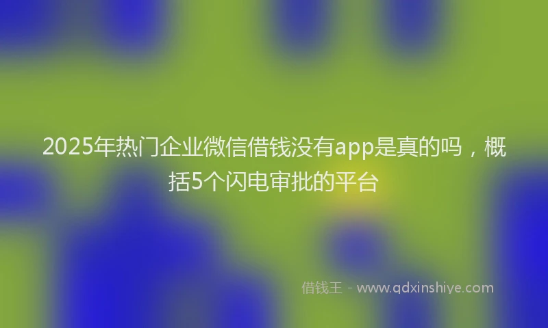 2025年热门企业微信借钱没有app是真的吗，概括5个闪电审批的平台