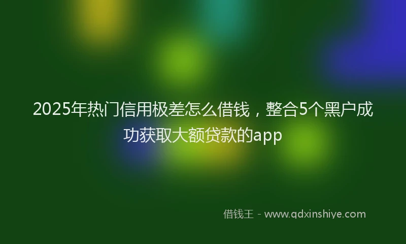 2025年热门信用极差怎么借钱，整合5个黑户成功获取大额贷款的app