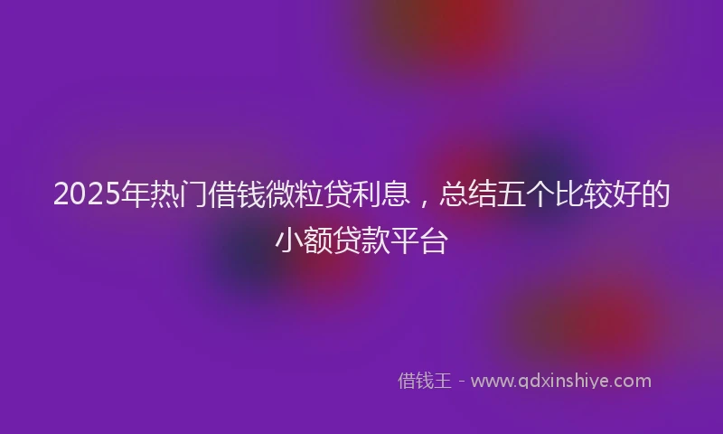 2025年热门借钱微粒贷利息，总结五个比较好的小额贷款平台