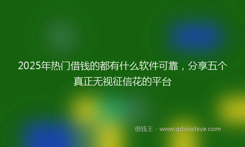 2025年热门借钱的都有什么软件可靠，分享五个真正无视征信花的平台