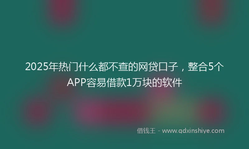 2025年热门什么都不查的网贷口子，整合5个APP容易借款1万块的软件