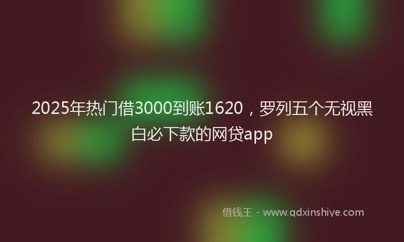 2025年热门借3000到账1620，罗列五个无视黑白必下款的网贷app