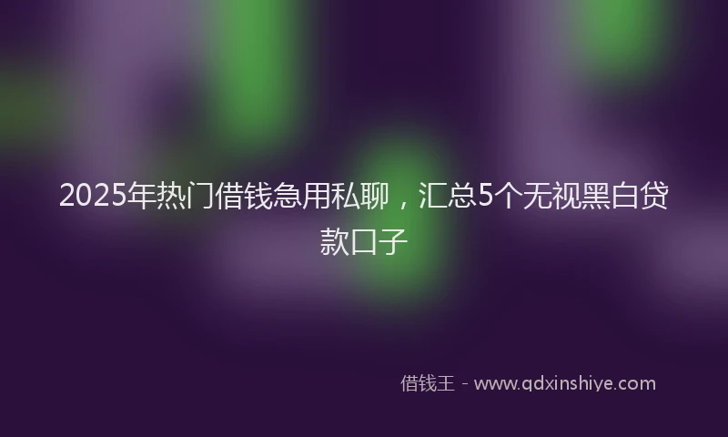 2025年热门借钱急用私聊，汇总5个无视黑白贷款口子
