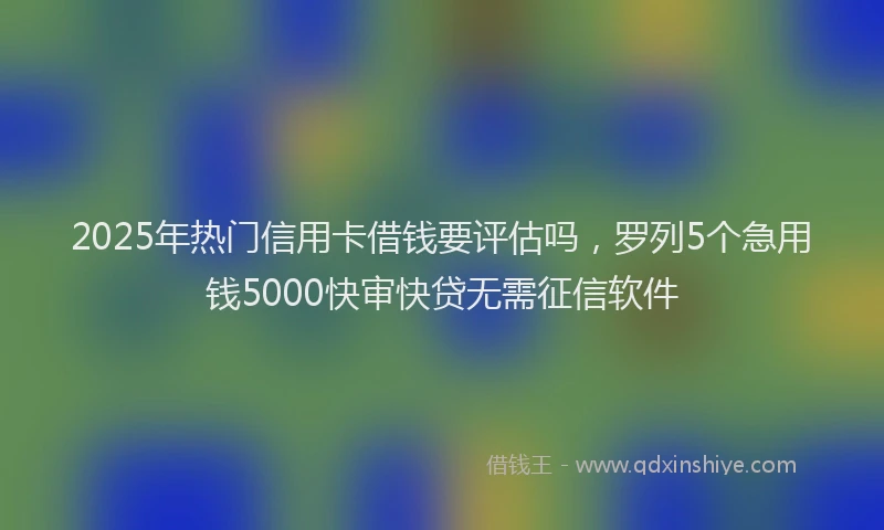 2025年热门信用卡借钱要评估吗，罗列5个急用钱5000快审快贷无需征信软件