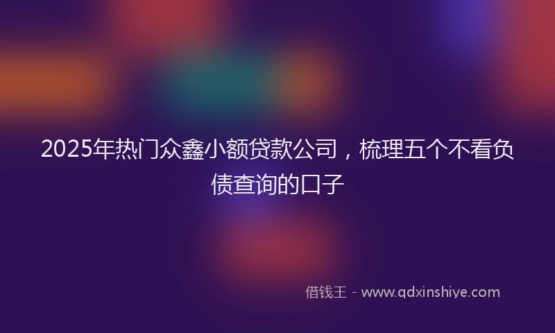 2025年热门众鑫小额贷款公司，梳理五个不看负债查询的口子