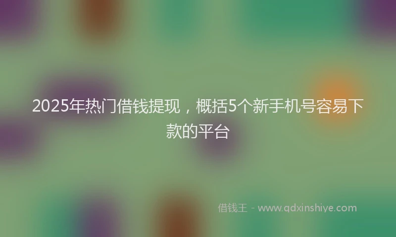2025年热门借钱提现，概括5个新手机号容易下款的平台