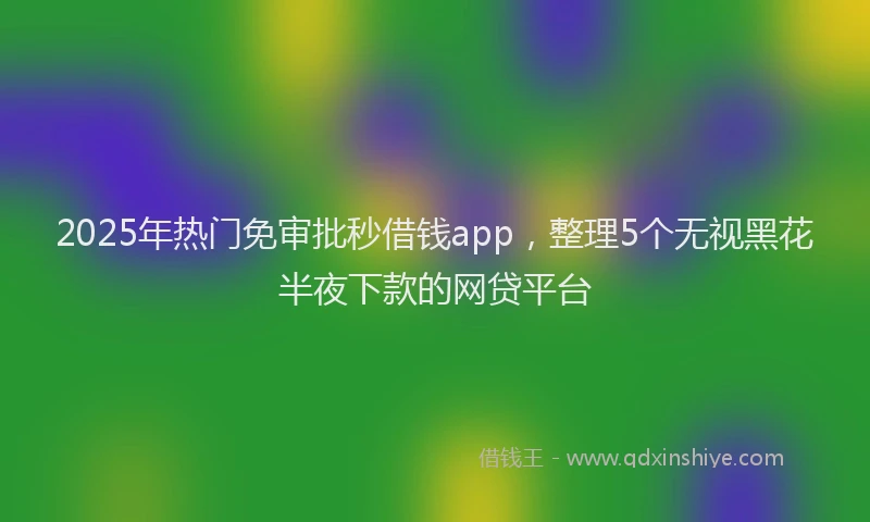 2025年热门免审批秒借钱app，整理5个无视黑花半夜下款的网贷平台