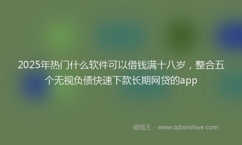 2025年热门什么软件可以借钱满十八岁，整合五个无视负债快速下款长期网贷的app