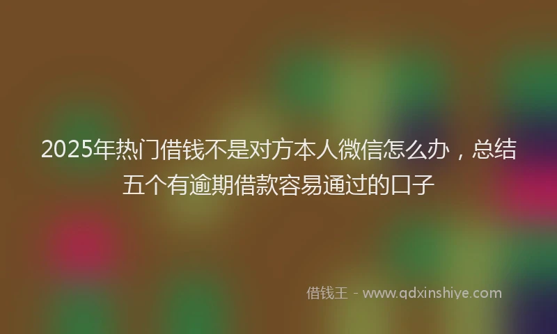 2025年热门借钱不是对方本人微信怎么办，总结五个有逾期借款容易通过的口子