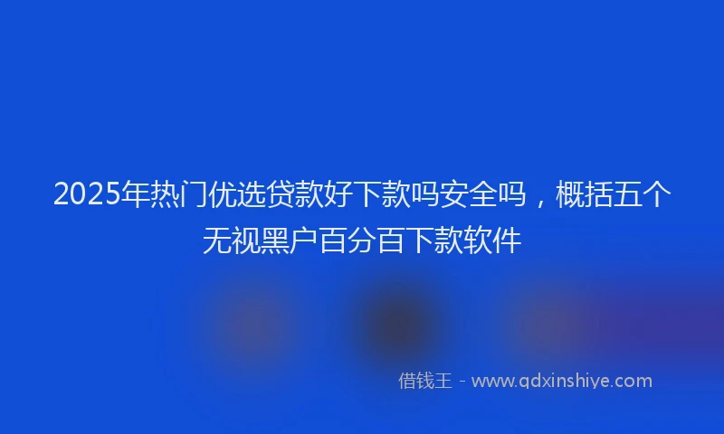 2025年热门优选贷款好下款吗安全吗，概括五个无视黑户百分百下款软件