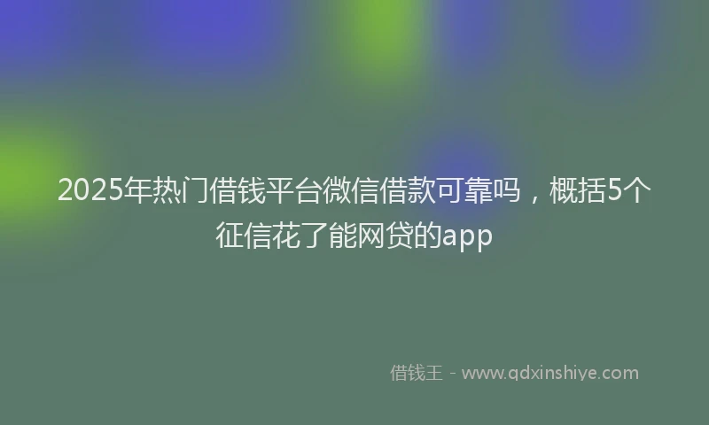2025年热门借钱平台微信借款可靠吗，概括5个征信花了能网贷的app
