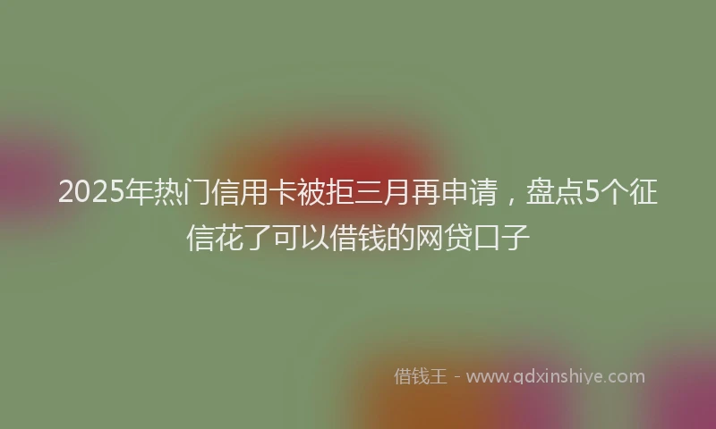 2025年热门信用卡被拒三月再申请，盘点5个征信花了可以借钱的网贷口子