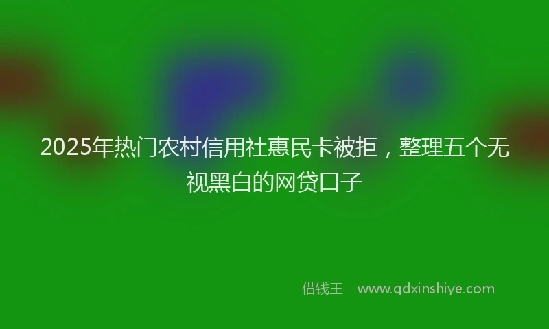 2025年热门农村信用社惠民卡被拒，整理五个无视黑白的网贷口子