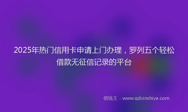 2025年热门信用卡申请上门办理，罗列五个轻松借款无征信记录的平台