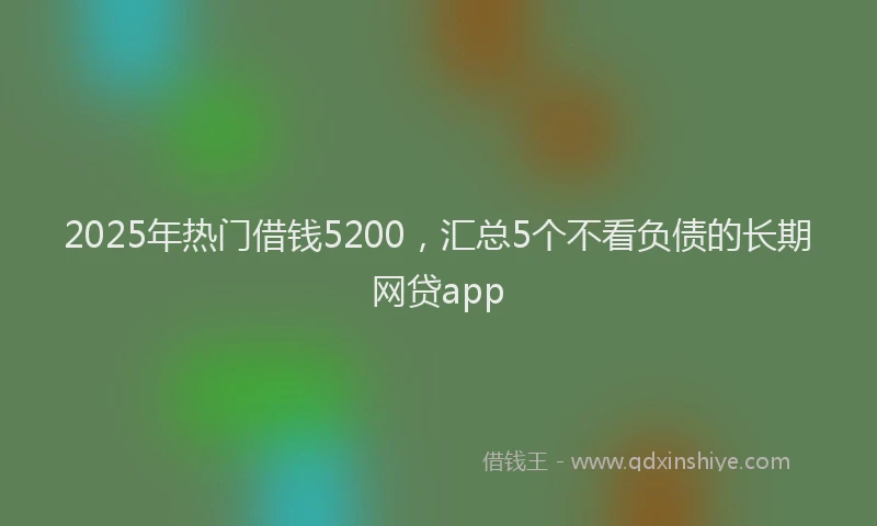 2025年热门借钱5200，汇总5个不看负债的长期网贷app