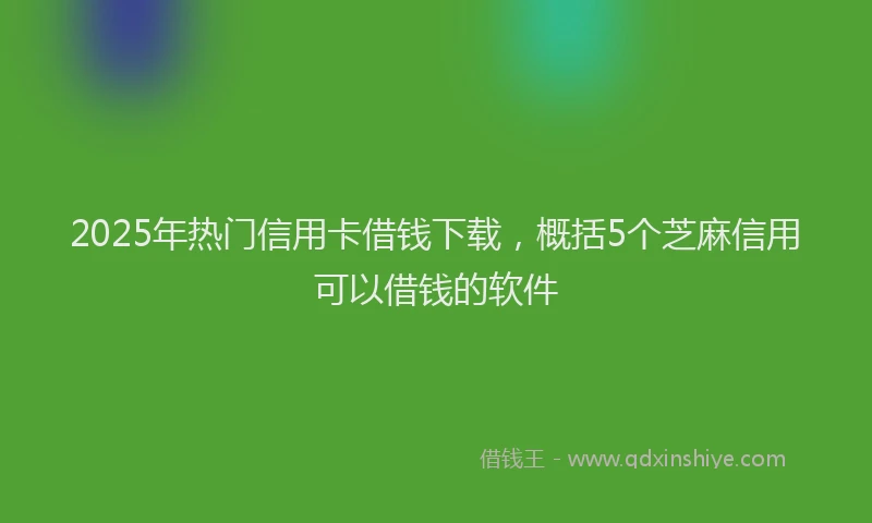 2025年热门信用卡借钱下载，概括5个芝麻信用可以借钱的软件