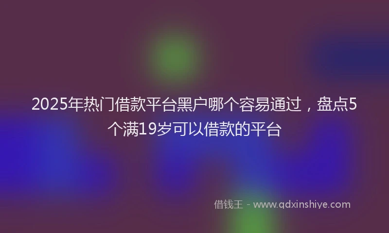 2025年热门借款平台黑户哪个容易通过，盘点5个满19岁可以借款的平台