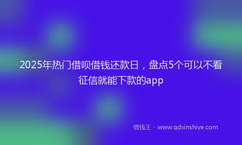 2025年热门借呗借钱还款日，盘点5个可以不看征信就能下款的app