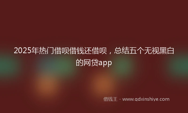2025年热门借呗借钱还借呗，总结五个无视黑白的网贷app