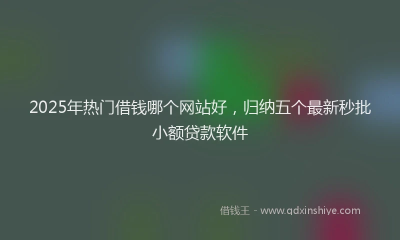 2025年热门借钱哪个网站好，归纳五个最新秒批小额贷款软件