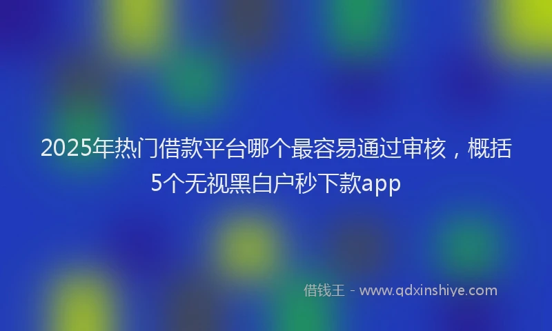2025年热门借款平台哪个最容易通过审核，概括5个无视黑白户秒下款app
