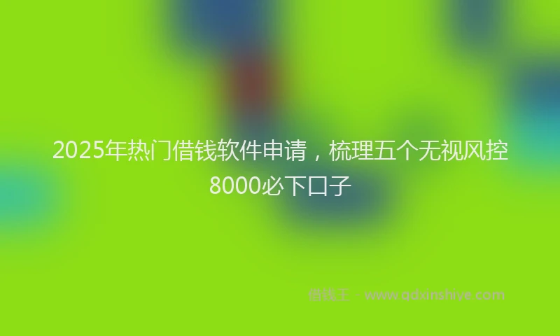2025年热门借钱软件申请，梳理五个无视风控8000必下口子