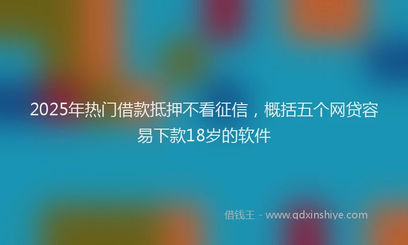 2025年热门借款抵押不看征信，概括五个网贷容易下款18岁的软件