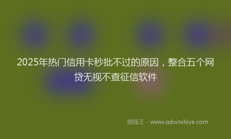 2025年热门信用卡秒批不过的原因，整合五个网贷无视不查征信软件