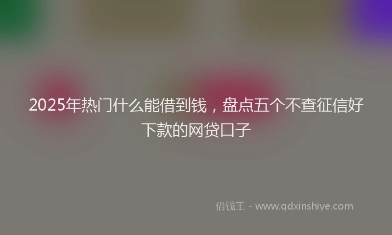 2025年热门什么能借到钱，盘点五个不查征信好下款的网贷口子