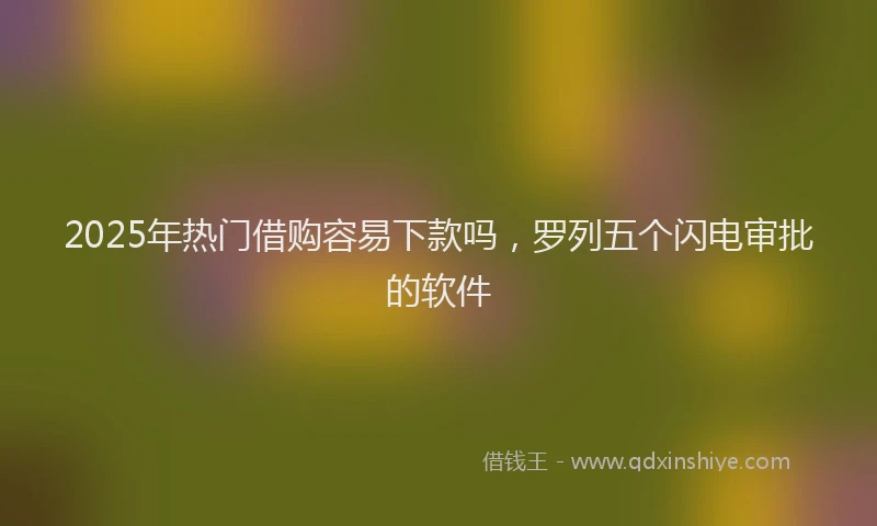 2025年热门借购容易下款吗，罗列五个闪电审批的软件