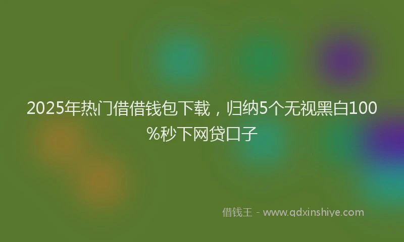 2025年热门借借钱包下载，归纳5个无视黑白100%秒下网贷口子