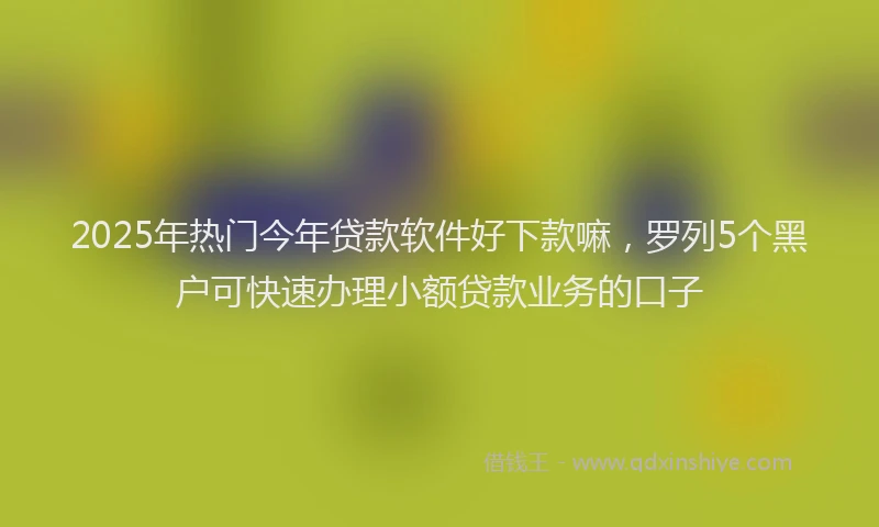 2025年热门今年贷款软件好下款嘛，罗列5个黑户可快速办理小额贷款业务的口子