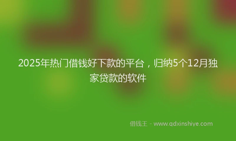 2025年热门借钱好下款的平台，归纳5个12月独家贷款的软件