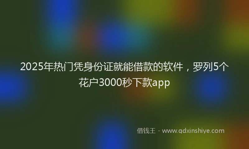 2025年热门凭身份证就能借款的软件，罗列5个花户3000秒下款app