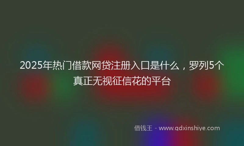 2025年热门借款网贷注册入口是什么，罗列5个真正无视征信花的平台