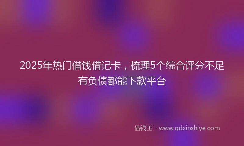 2025年热门借钱借记卡，梳理5个综合评分不足有负债都能下款平台