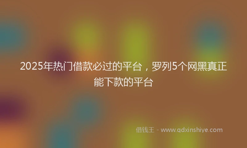 2025年热门借款必过的平台，罗列5个网黑真正能下款的平台