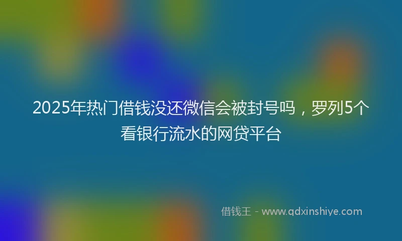 2025年热门借钱没还微信会被封号吗，罗列5个看银行流水的网贷平台