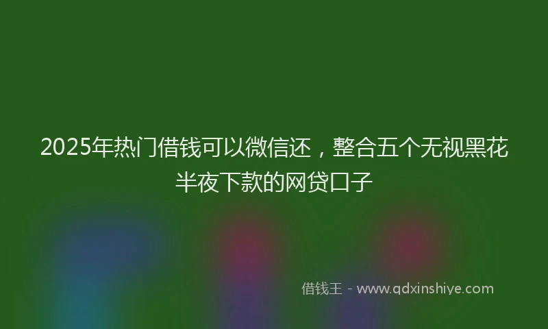 2025年热门借钱可以微信还，整合五个无视黑花半夜下款的网贷口子
