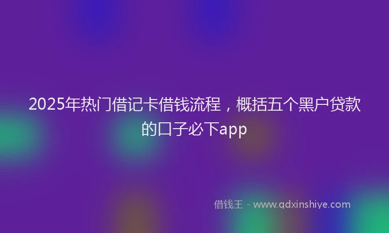 2025年热门借记卡借钱流程，概括五个黑户贷款的口子必下app