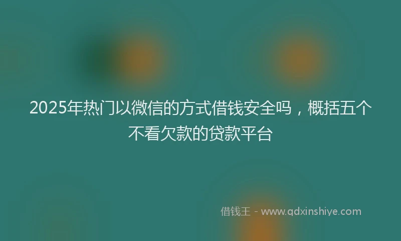 2025年热门以微信的方式借钱安全吗，概括五个不看欠款的贷款平台