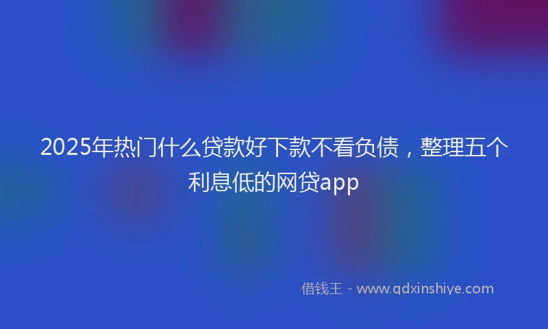 2025年热门什么贷款好下款不看负债，整理五个利息低的网贷app