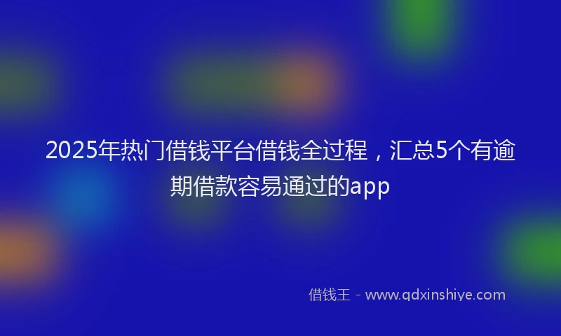 2025年热门借钱平台借钱全过程，汇总5个有逾期借款容易通过的app