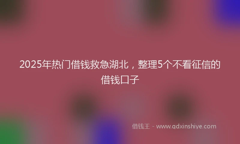 2025年热门借钱救急湖北，整理5个不看征信的借钱口子