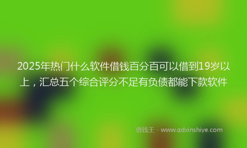 2025年热门什么软件借钱百分百可以借到19岁以上，汇总五个综合评分不足有负债都能下款软件