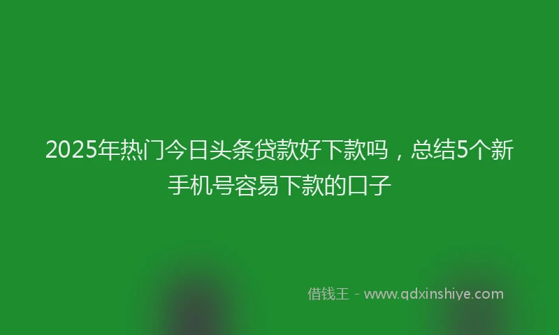 2025年热门今日头条贷款好下款吗，总结5个新手机号容易下款的口子