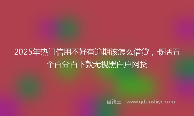 2025年热门信用不好有逾期该怎么借贷，概括五个百分百下款无视黑白户网贷