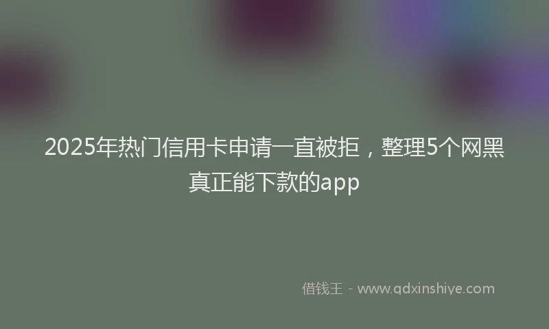 2025年热门信用卡申请一直被拒，整理5个网黑真正能下款的app